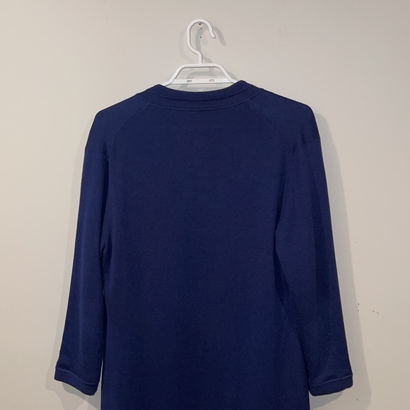 Shanghai Tang Long Navy Blue Silk Cardigan - Women’s Size XL - Picture 5 of 12